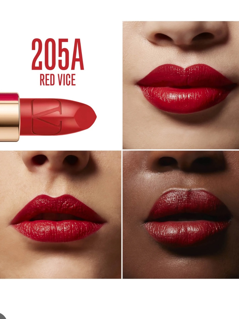 VALENTINO 205A red vice Rosso satin REFILLABLE LIPSTICK
